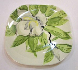 1950 Red Wing Pottery Concord Magnolia Flower Square Round Corner Dinner Plate