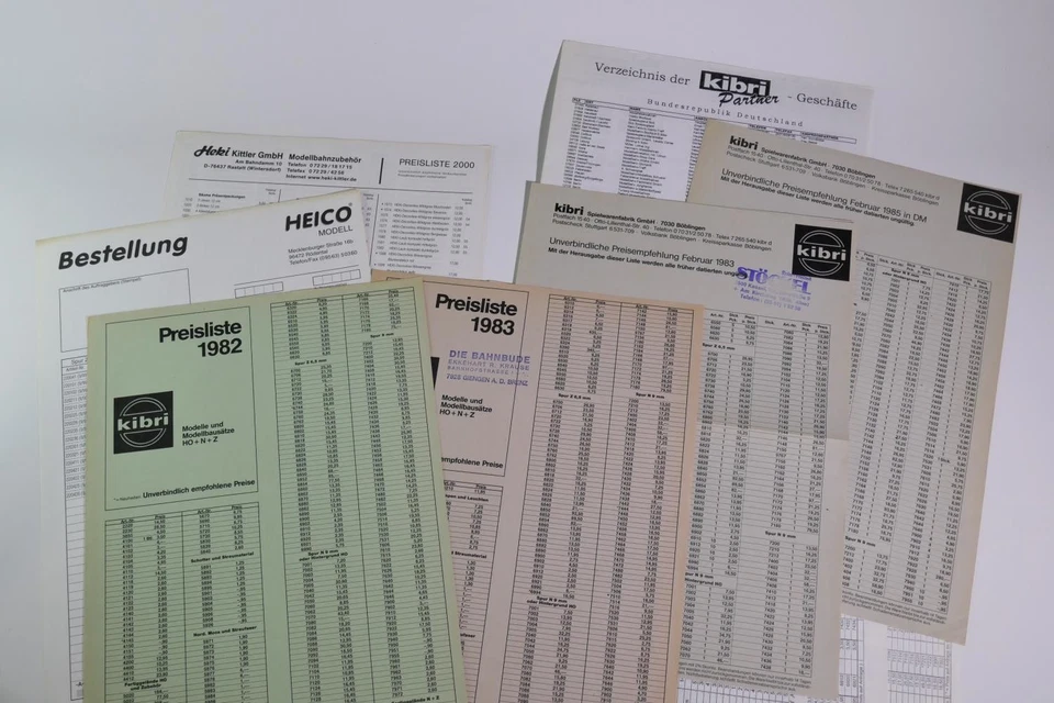 (m2) Kibri 1982..2003 - 8 Kibri Preislisten + Heico + Heki 2000 - Bild 1 von 1