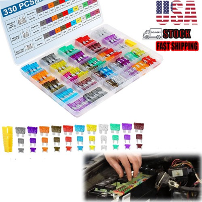 #ad 330PCS Universal Automotive Blade Fuse Set Mixed Auto Fuse For Car RV Boat Truck $23.08