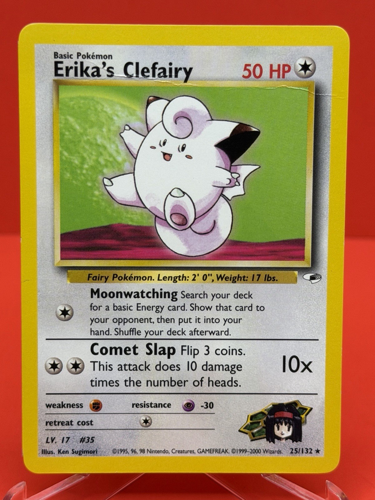 2000 Pokemon Erika's Clefairy 25/132 Unlimited Gym Heroes RARE NON HOLO  - MP