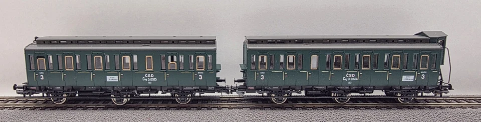 Roco H0 45037/45038 2er Set Abteilwagen d.CSD 3.Kl. NEU UNBESPIELT TOP m.OVP 