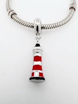 Lighthouse Dangle Charm Genuine 925 Sterling Silver  