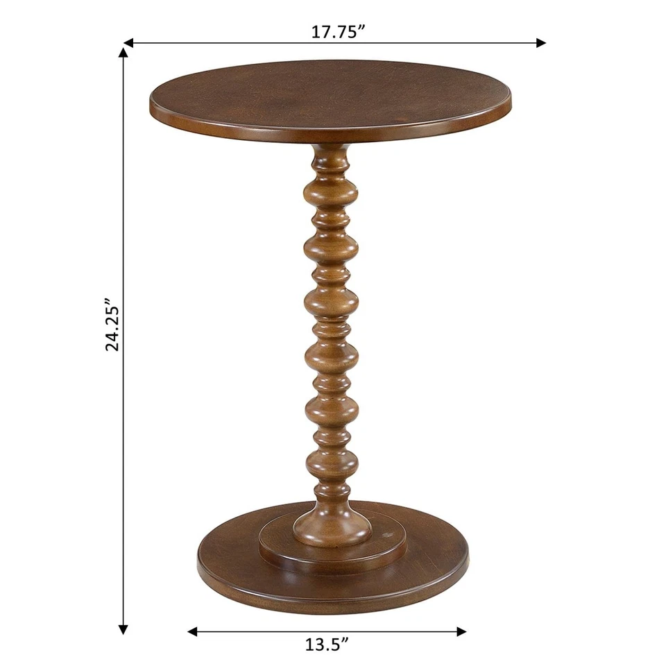 Palm Beach Espresso Table 17.75 Inch Round Top Spindle Base Easy Assembly - Image 3 of 4