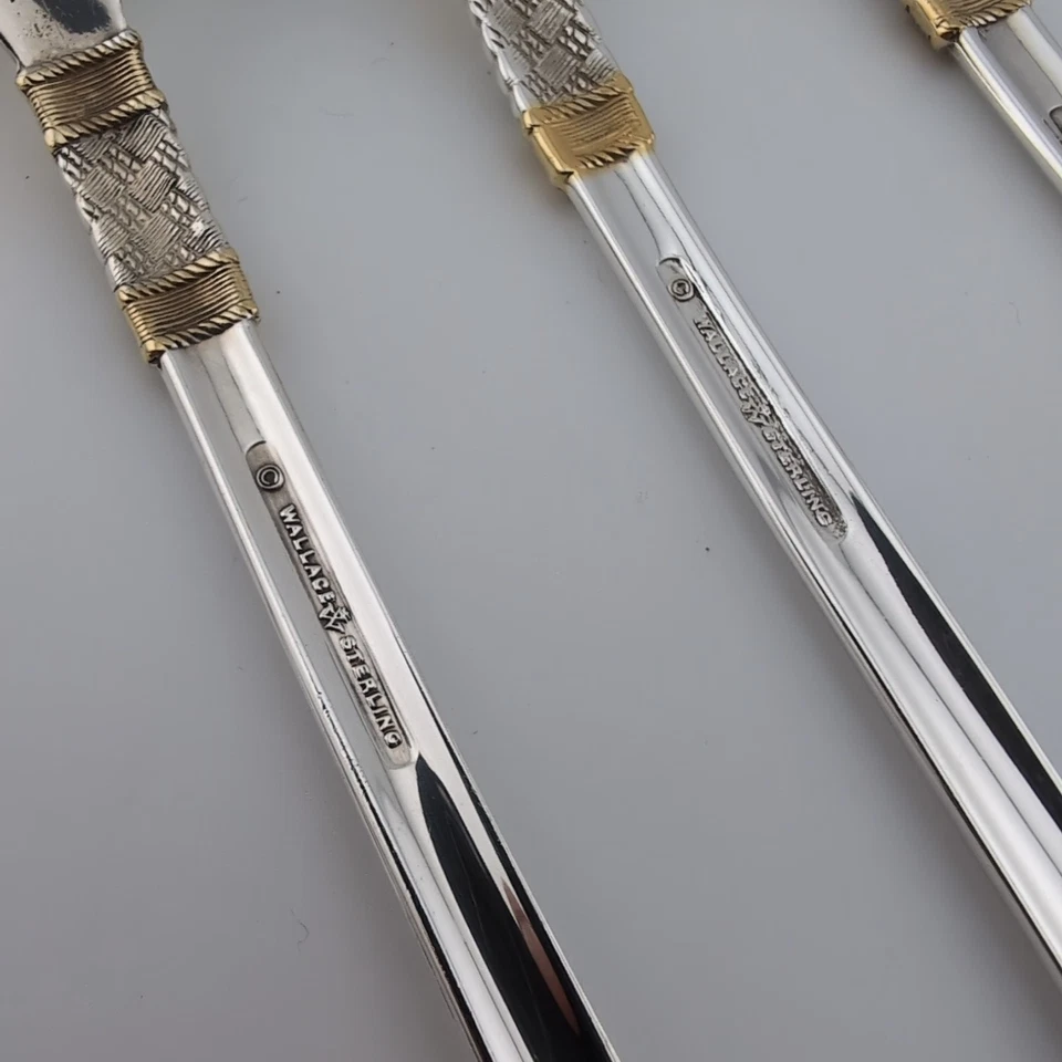 Wallace Golden Aegean Weave Sterling Silver Salad Forks - 6 3/4" - Set of 4 - Image 3 of 3