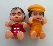 RARE Celluloid Dolls Miniature Dollhouse Figures Toddler 1"