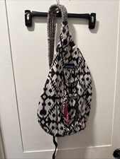 KAVU Rope Sling Pack with Adjustable Rope Shoulder Strap Ink Blot Pocket EUC