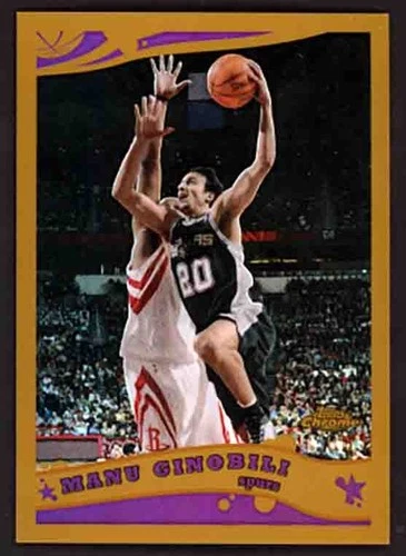 2005-06 Topps Chrome Manu Ginobili Gold Refractor /99 San Antonio Spurs #42