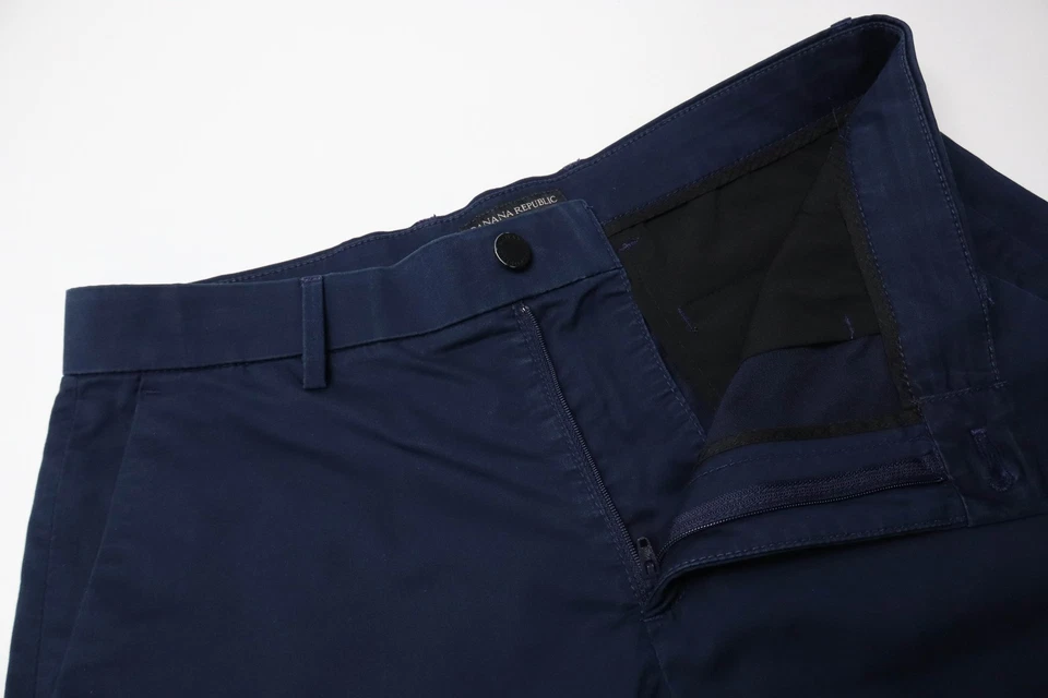 Banana Republic Core Temp Short Cortos Hombre W32 Clásico Chino Cremallera Azul - Imagen 4 de 4