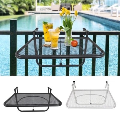 OUTSUNNY Balkonhängetisch Hängetisch höhenverstellbar rechteckig Terrasse Beistelltisch