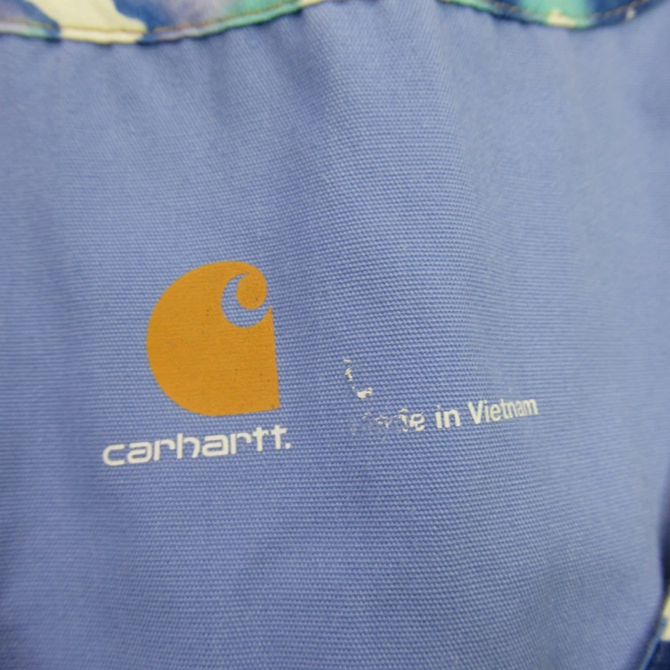 Camisa Médica Grande Carhartt Mujer Manga Corta Azul Cuello en V Bolsillos Foto 3 de 4