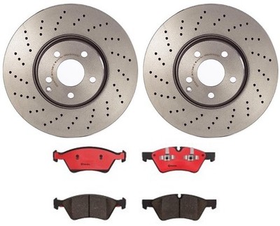 For Mercedes W211 E350 E500 E550 Front Brake Disc Rotors Ceramic Pads Kit Brembo