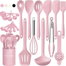 22Pcs Silicone Cooking Utensils Set, Heat Resistant Silicone Kitchen Spatulas Se