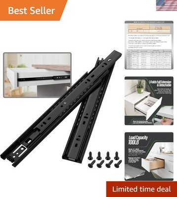 10'' Heavy-Duty Ball Bearing Drawer Slides - Rust-Resistant Steel Construction