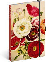 Notizbuch A5 Hardcover Liniert Gummiband Tagebuch - Mohnblumen