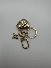 Louis Vuitton LV Fleur Gold Heart Key Chain Bag Charm No Box