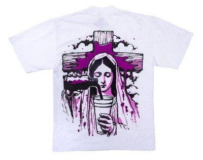 THATS A AWFUL LOT OF COUGH SYRUP ROSARY T-SHIRT MEN'S SMALL- 100