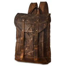 Waterproof Waxed Canvas Shoulder Rucksack Backpack for Men Women Casual Large...