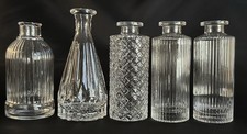 Glass Bottle Set, 5 Beautiful And Unique, Special Designs, Lead Free Glass New