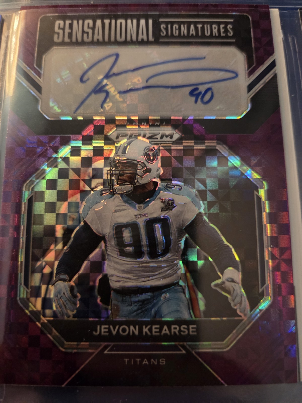 Jevon Kearse 2022 PRIZM SENSATIONAL SIGS PURPLE 31/49 