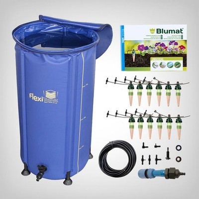 Blumat Tropfbewässerungs-Set 3m 12 Pfl. + 100L FlexiTank stromlos, automatisch