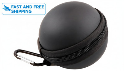 Clip-On Billiard Cue Ball Case for Pool and Training Balls (Black PU)