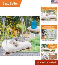 Handcrafted Cat Hammock with Pine Wood Soft Cushion - Safe Suction Cup Design