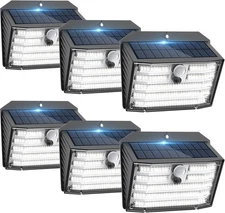 [6 Packs] Solar Motion Lights Outdoor, Ultra Bright 6 Pack, Cool White 
