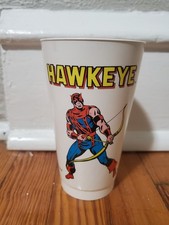 Taza Slurpee Ojo de Halcón Marvel Super Heroes 7/11 vintage años 70