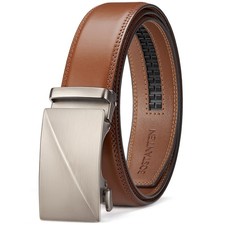 Mens Belt Leather Ratchet Belt For Men Dress and Casual with Adjustable Buckl...