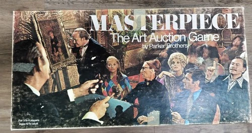 Vintage 1970 Masterpiece Art Auction Board Game Parker Brothers 100% Complete