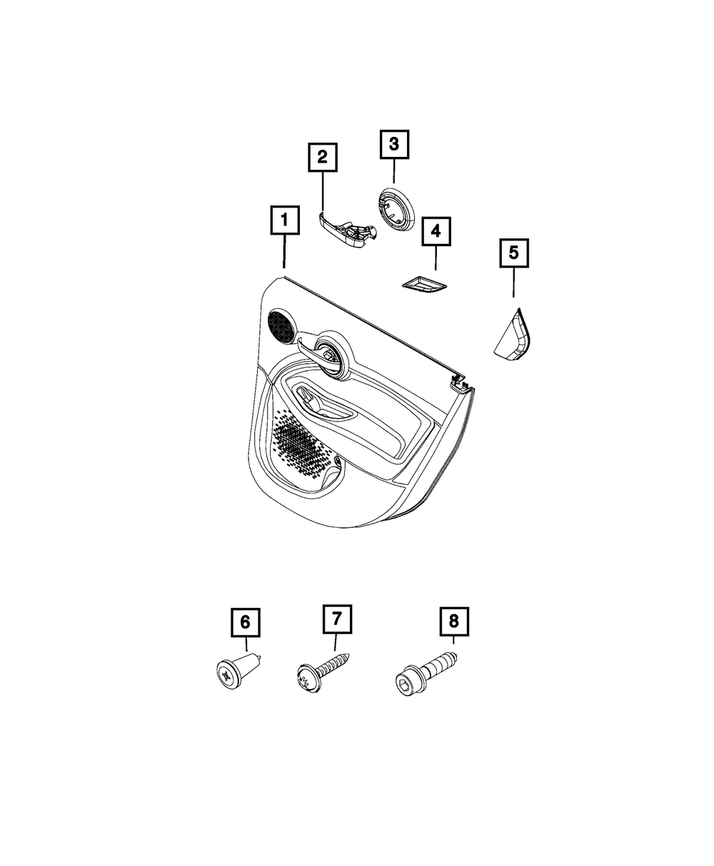 Genuine Mopar Rear Door Trim Panel Right 6au34u1haa