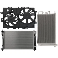 Fan+Radiator+Condenser Cooling Kit For 07-08 Chevy Equinox Pontiac Torrent 3.4L