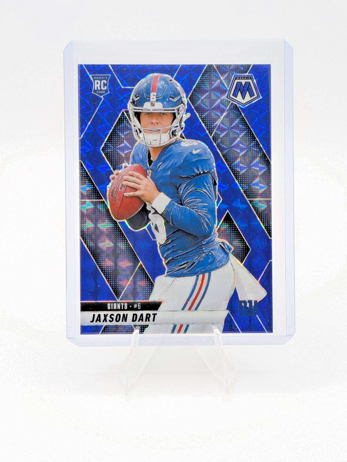 2025 Panini Mosaic Jaxson Dart Blue Mosaic Prizm Rookie Card /99 #362