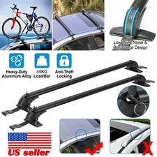 Universal 39.4" Car Top Roof Rack Cross Bar Luggage Carrier Aluminum W/ Lock