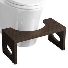 ROMGUAR CRAFT 7 Inch Bamboo Toilet Stool, Foldable Poop Bathroom Brown