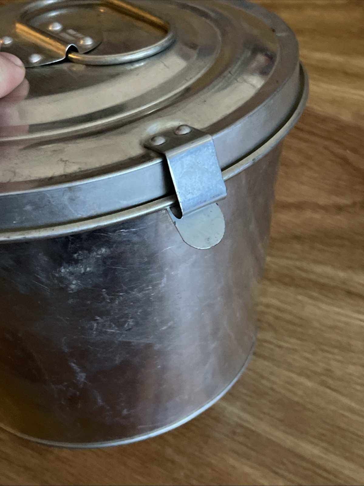 Vintage Tin Bundt Cake Baking Pan Jello Mold with lid West Germany Farmhouse