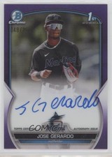 2023 Bowman Chrome Prospect Purple Refractor /250 Jose Gerardo #CPA-JG Auto 1ce5