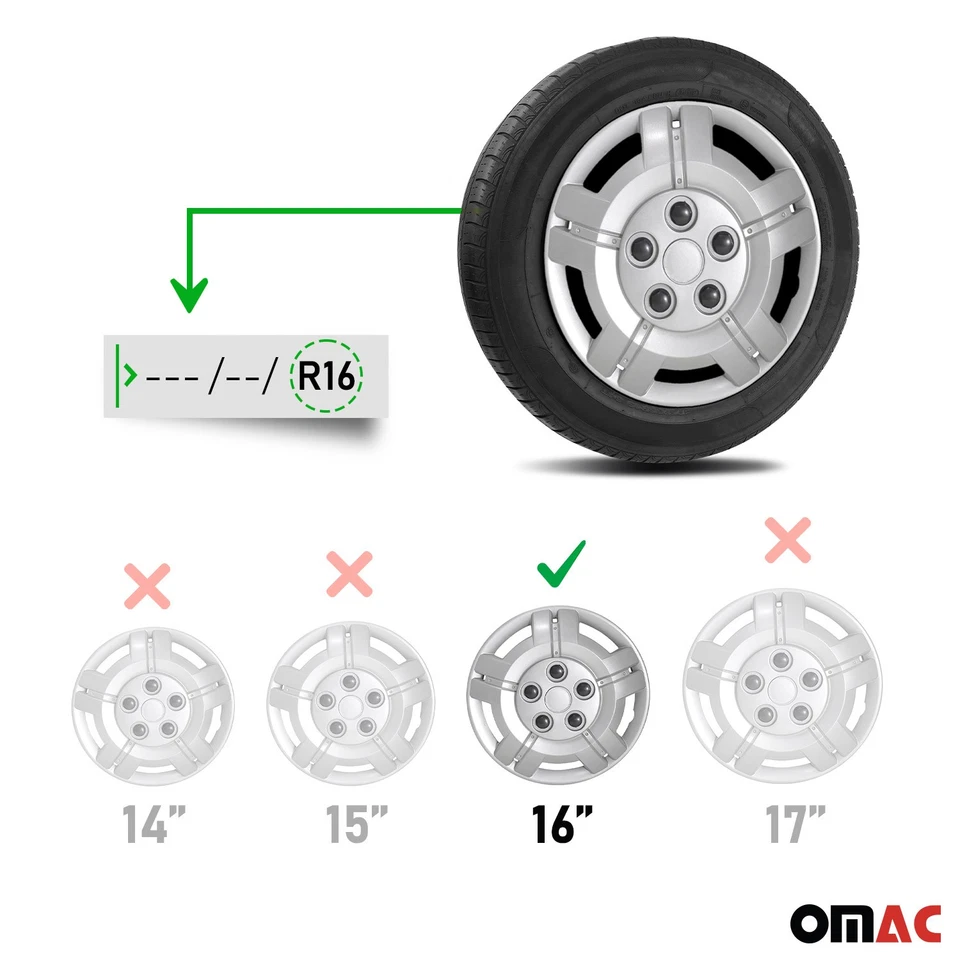 Calotas com tampas de aro de roda 16" para Fiat cinza prata - Imagem 3 de 4