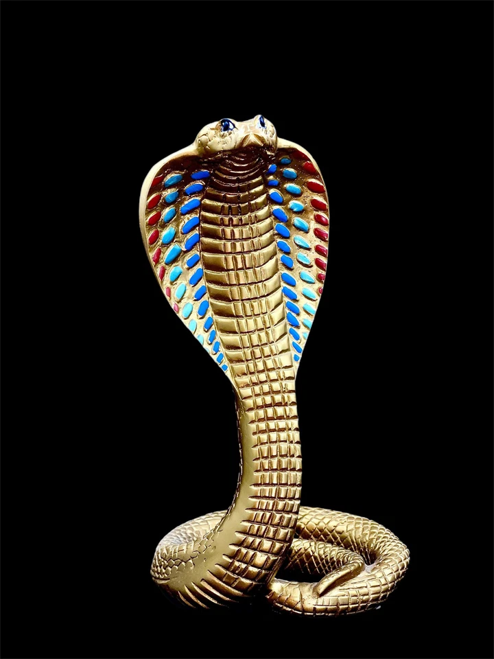 Egyptian Golden Cobra Snake Statue, handmade Egyptian Uraeus large cobra,snake - Image 3 of 4