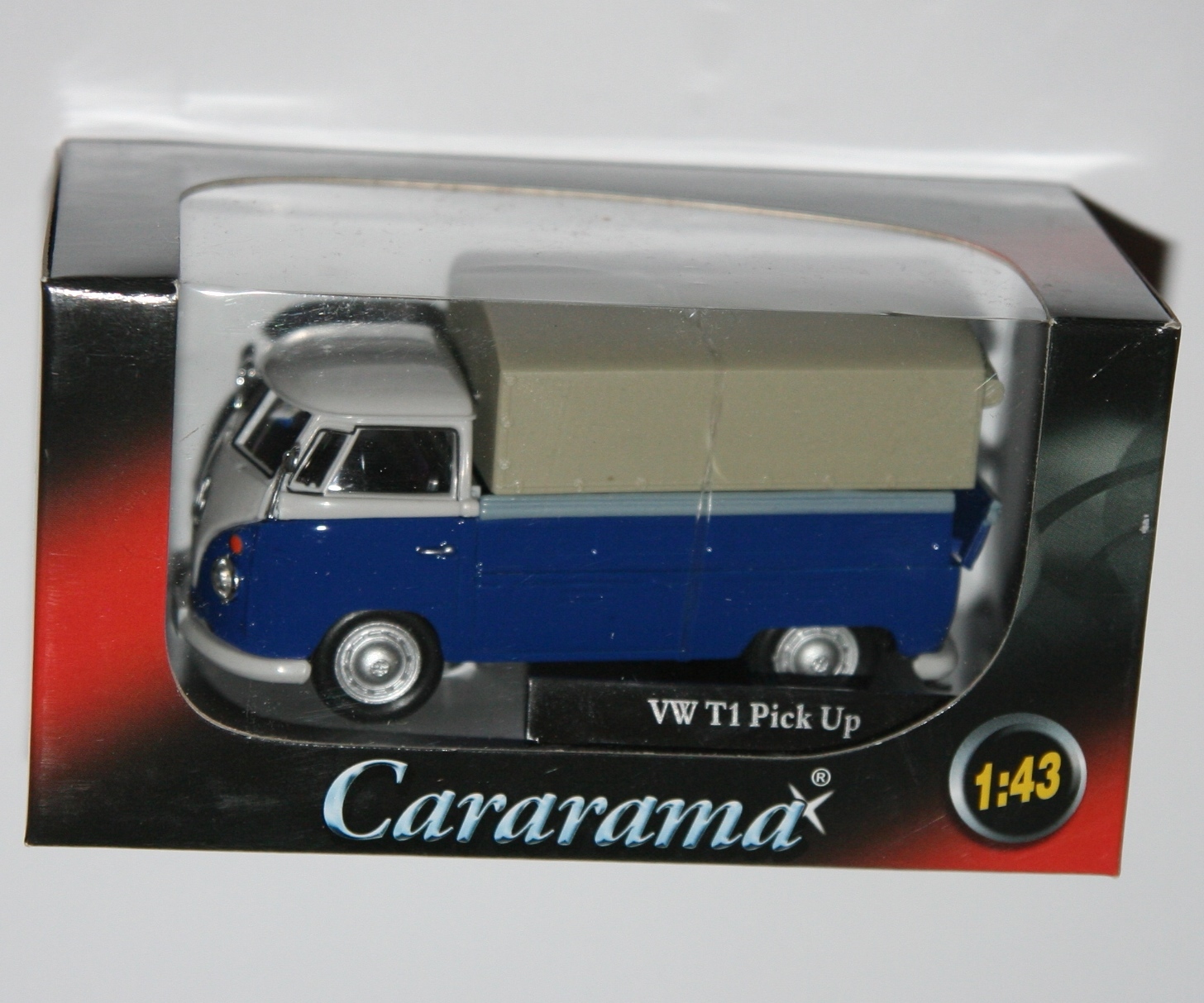 Cararama - VW Volkswagen T1 Covered Pick Up (Blue) Model Scale 1:43