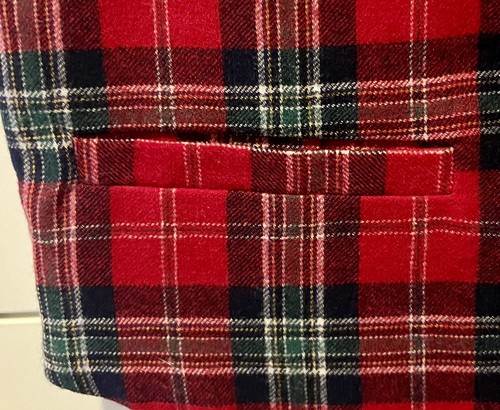 Janie And Jack Red Plaid Wool Vest Size 6 + Matching Bow tie - Picture 5 of 10