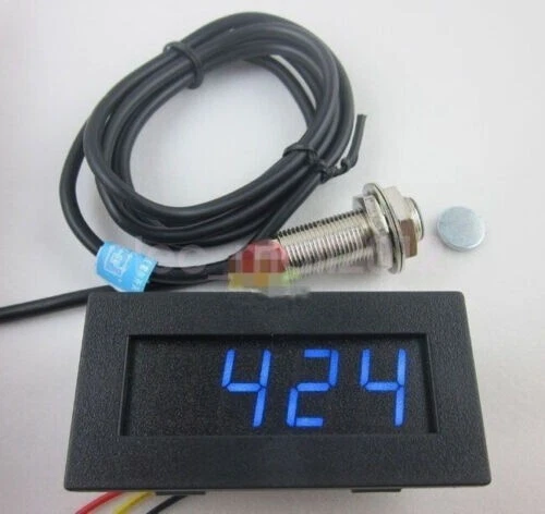 Velocímetro azul cuentarrevoluciones RPM Speed Meter Digital LED Hall Proximity Switch