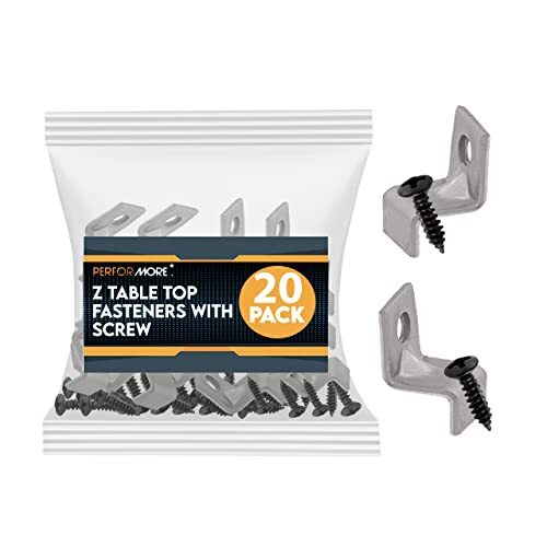 Performore 40 Pack Z Table Top Fasteners with Screws Heavy Duty Z Table