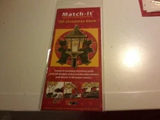 MATCH-IT 3D CHRISTMAS BOOK FOR SCRAPBOOKING 8 CARDS WITH EMBOSSED DOODEY STICKER