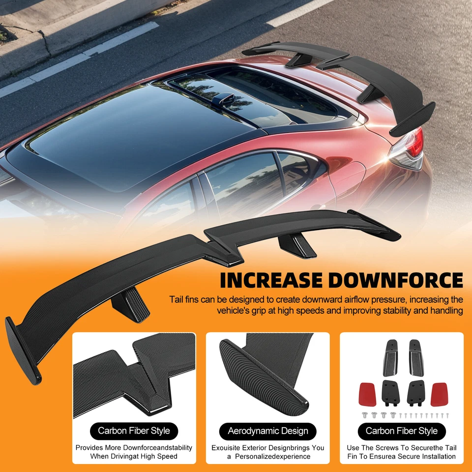 55" Carbon Fiber Rear Trunk Spoiler Racing Wing Lip PRO Style For Cadillac CTS Foto 3 de 4