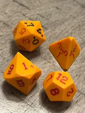 Vintage OOP Gamescience set pumpkin orange rpg ad&d (d4 devoid) 120724aDIZII