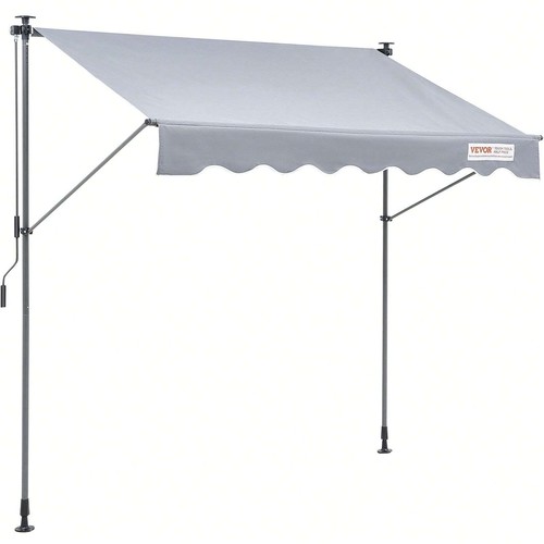 Manual Retractable Awning, 78" Outdoor Patio Awning Sunshade , Adjustable
