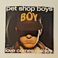 PET SHOP BOYS Love Comes Quickly 7" Vinyl 1986 EMI America B-8338 w/PIC SLEEVE