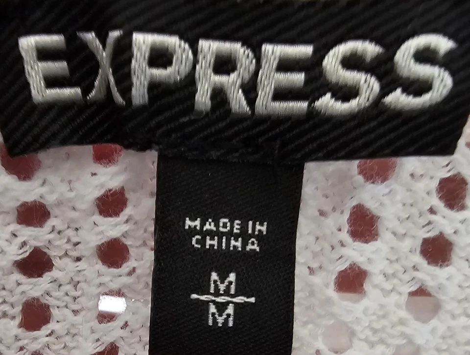 Cárdigan suéter camisa blusa Express para mujer talla M mediano marfil Foto 2 de 4