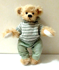 Knickerbocker Jointed Mohair Irish Brown Bear 14" Stuffed Plush 2 Pins OOAK
